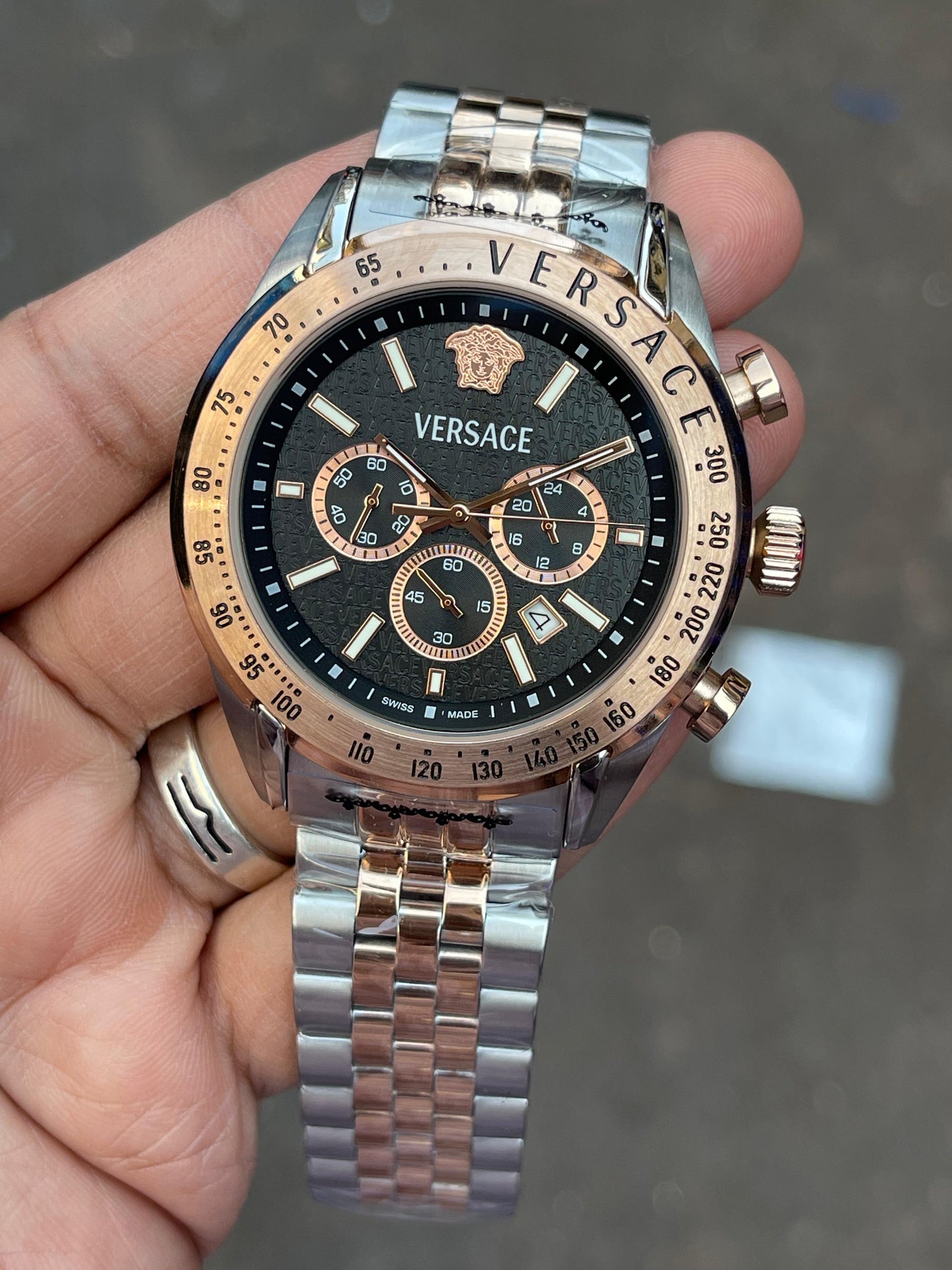 Premium Silver Gold Chronograph Luxury Watch