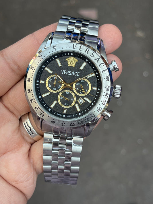 Premium Silver Chronograph Luxury Watch