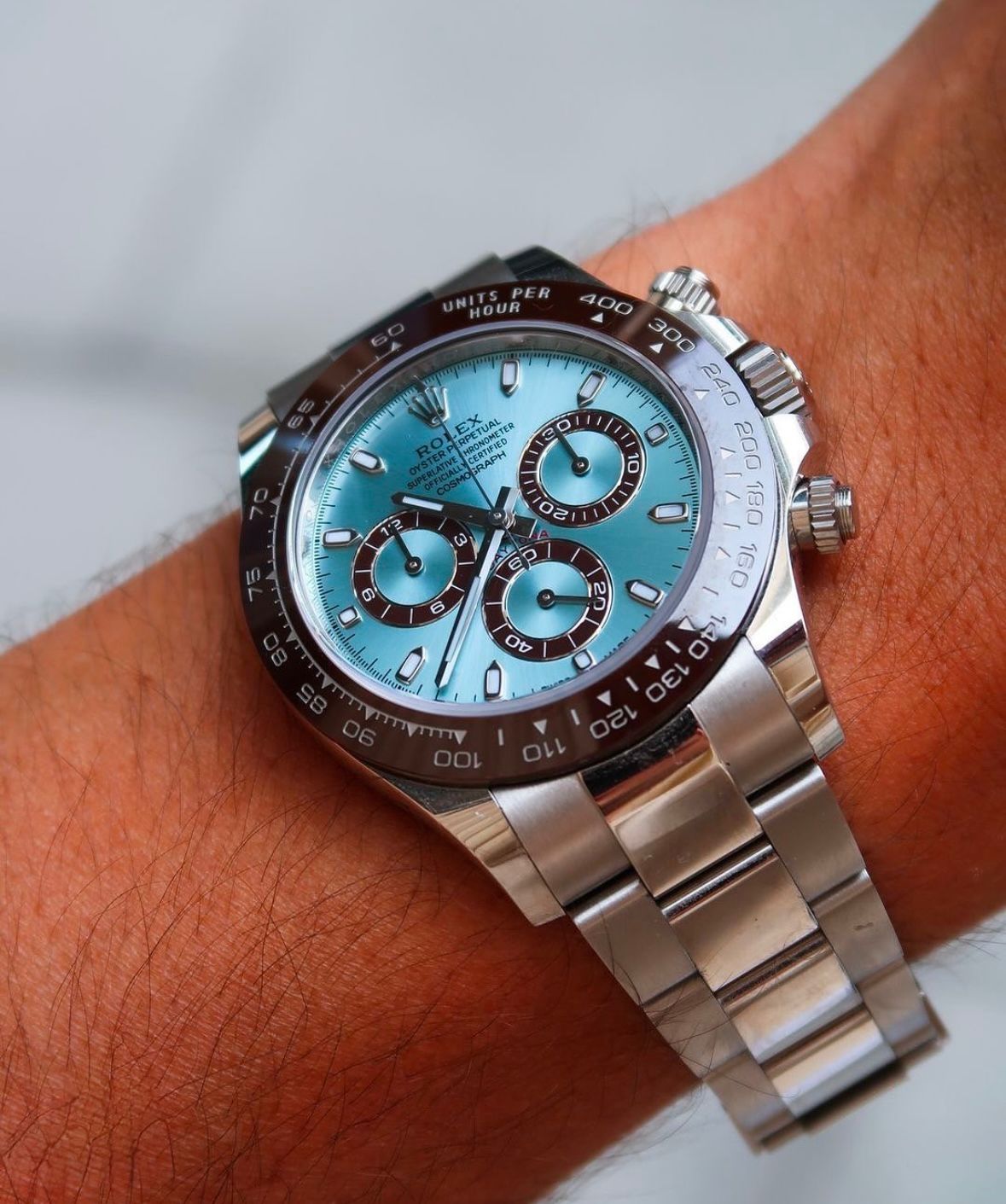 Ice Blue Chronograph Platinum Luxury Watch