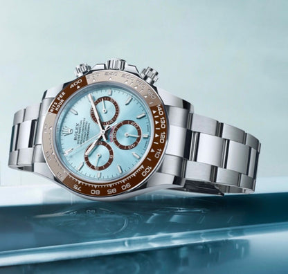 Ice Blue Chronograph Platinum Luxury Watch